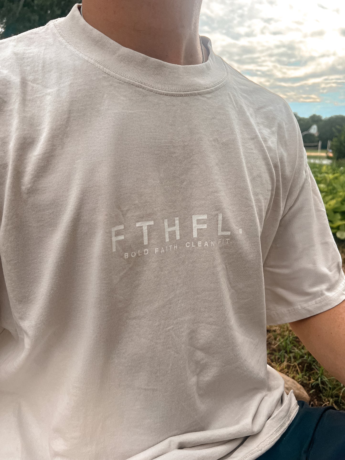 YHWH Oversized Tee | Faded Bone | LIMITED
